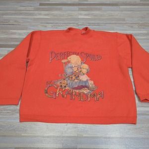 Vintage 90s Grandma Sweatshirt Large Bear Spell Out Size XL - Grandma Chic